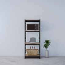 스피드랙 조립식 철제 앵글 선반 4단 600 x 400 x 1500 mm, 블랙, 1개