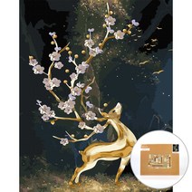 아트조이 물감 2배 DIY 명화그리기 40 x 50 cm, 꽃이 피어난 사슴