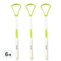 비즈온 생활필수품 혀 백태 설태 제거기 크리너 그린, 10g, 6개