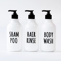 화이트 디스펜서 영어보틀 3종 세트, 혼합색상, 1세트