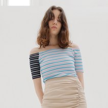 느와 여성용 오프 반팔 티셔츠 NFK92TS15PU