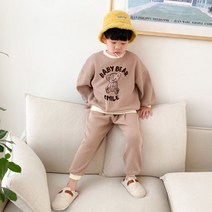 아도르베베 아동용 기모 와플 곰돌이 상하세트