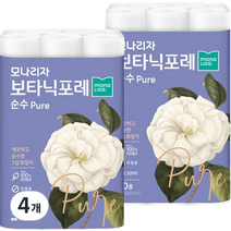모나리자 보타닉포레 순수 천연펄프 3겹 롤화장지 27 m, 30롤, 4개