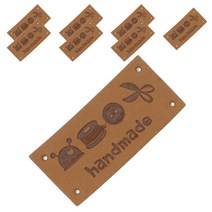 동대문단추왕 인조가죽 핸드메이드라벨 48*22mm, 라이트베이지, 8개입