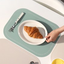 하루의공간 실리콘 방수 식탁 매트 2p, 그린, 43 x 30 cm, 2개