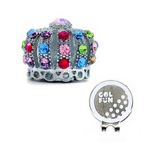 골펀 볼왕관 큐빅 볼마커 + 철판클립 + 지퍼백 스티커, 실버(볼마커), 랜덤발송(스티커)