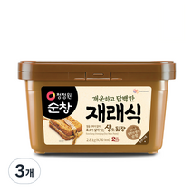 청정원순창 개운하고 담백한 재래식 생된장, 2.8kg, 3개