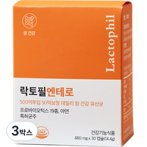 락토필듀오 락토필엔테로 유산균 14.4g, 30정, 3박스