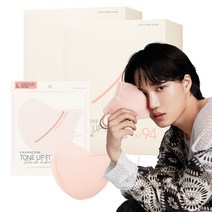 참존 톤업핏 블랙라벨 라이트 컬러 황사방역용 마스크 대형 KF94, 피치 코랄, 2개, 25개입