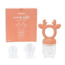 해피플레이 유아용 아기사슴 과즙망 본체 헤드캡 망S M L, 피치, 1세트