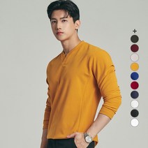 업클라스 남성용 헨리넥 포인트 긴팔 티셔츠 a083