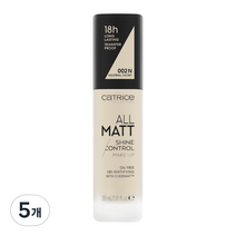 캐트리스 올 매트 샤인 컨트롤 메이크업 파운데이션 30ml, 002N 뉴트럴 아이보리, 5개