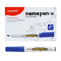모나미 굵은글씨용 네임펜 M, 청색, 12개입