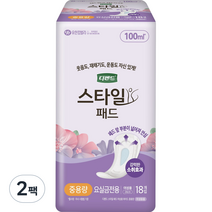 디펜드 여성용 NEW 스타일 요실금 패드 와이드 중용량, 중형, 18매입, 2개