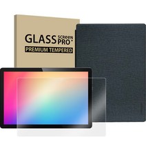 APEX 태블릿PC U10PRO + 강화유리필름 + 커버 케이스 세트, 그레이(태블릿 PC), 블랙(케이스), 64GB
