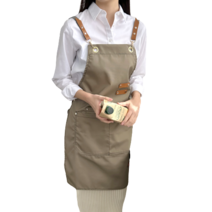 마인드콕 미용 주방 아트 미술 작업 베이커리 다용도 앞치마, 카키, 1개
