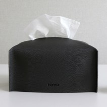 소이믹스 스킨레더 가죽 티슈 케이스, 블랙