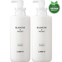 라보에이치 탈모증상완화 두피강화 샴푸 블랑쉬앤우디, 2개, 400ml