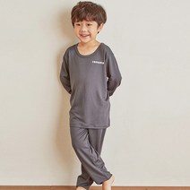 [쿠팡수입] 레노마 남아용 기모 베이직 로고 실내복 내의 상하 세트
