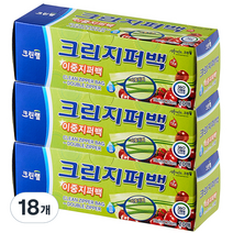 크린랲 크린 이중지퍼백, 소(S), 20매, 18개
