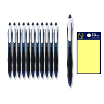 동아 겔스트림 펜 1.0mm 12p + 투코비 스티키 메모패드 노랑 세트, 검정, 1세트