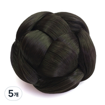 알리다 올림머리 가채 한복머리장식, 블랙, 5개