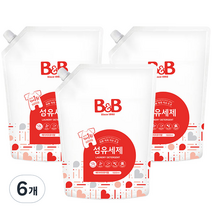 비앤비 베이비파우더향 섬유세제 1500ml 리필, 6개