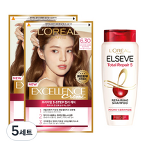 로레알파리 엑셀랑스 크림 염색제 6.30호 2p + 샴푸 170ml 기획세트, 5세트