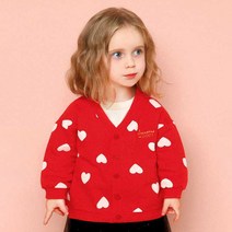 몰리멜리 아동용 뉴너무 이쁘자냐 하트 가디건