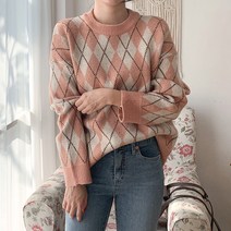 아모르데이 여성용 워크아가일 니트
