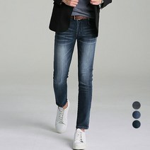 업클라스 남성용 버티컬 워싱 청바지 a055