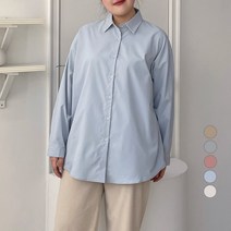102102 여성용 빅사이즈 무지 오버핏 셔츠