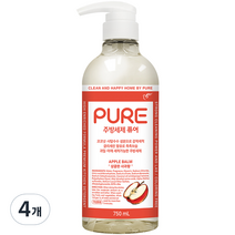피죤 퓨어 주방세제 애플밤, 750ml, 4개