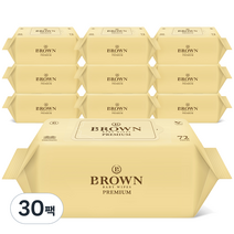 브라운 프리미엄 저자극 엠보싱 아기물티슈 캡형, 72매, 30팩