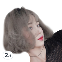 KNPD 칠월의황후 여성 단발 보브컷 전체 가발, 네츄럴 애쉬, 2개