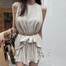 비비에모 라플리 린넨 민소매 반바지 투피스 세트 00313