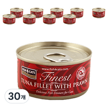 피쉬포캣 고양이 간식캔 70g, 참치 + 새우, 30개