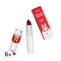 레시피박스 키즈 러브미 립스틱 3.5g, 어썸 레드, 6개