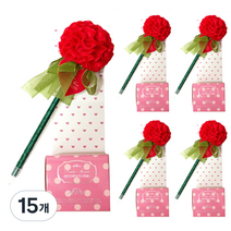 카네이션 볼펜 X30-4, 레드, 15개