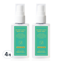 디오넬 시크릿러브 바디미스트 클린코튼, 80ml, 4개