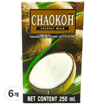 차오코 코코넛밀크, 250ml, 6개