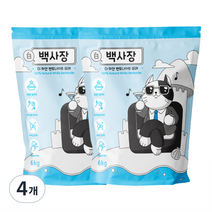 백사장 고양이 모래 무향 벤토나이트, 4개, 6kg