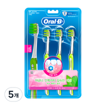 오랄비 초소형헤드 초미세모 벨벳 잇몸케어 그린티 칫솔, 3개입, 5개