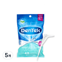 덴텍 컴플리트 클린 이지리치 어금니용 치간 치실, 75개입, 5개