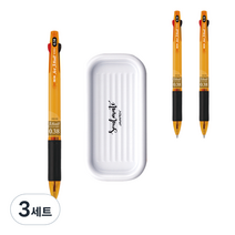 자바펜 제트3볼 펜 0.38mm 3p + 펜트레이 세트, 옐로우(볼펜), 랜덤발송(펜트레이), 3세트