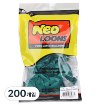 네오룬스 30 cm 라운드풍선, 펄 에머랄드그린, 200개입