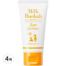 밀크바오밥 베이비앤키즈 선크림 SPF50+ PA++++, 4개, 80ml