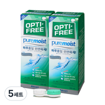 옵티프리 퓨어모이스트 렌즈세정액 300ml x 2p + 렌즈케이스, 300g, 5세트