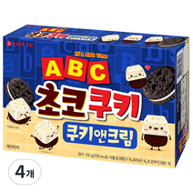 롯데제과 ABC초코쿠키 쿠키앤크림, 130g, 4개
