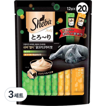 쉬바 멜티 고양이 파우치 간식 닭고기 10p + 닭고기와 흰살생선 10p, 닭고기2가지맛, 240g, 3세트